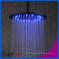 Pomme de douche ronde noire de fabricant de Fyeer avec 3 LED de couleur